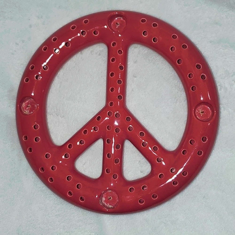 Urban Outfitters Peace Sign Taper Candle Holder